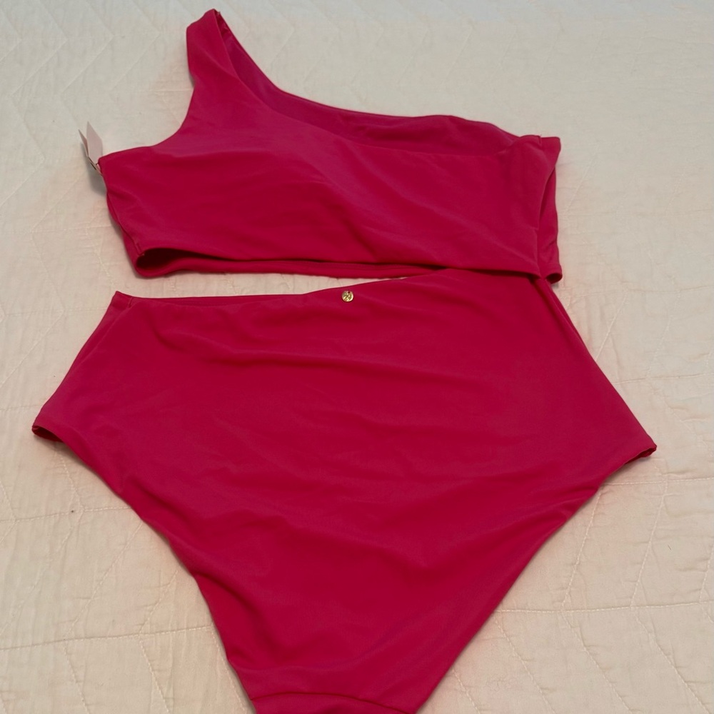 Victoria's Secret One-Shoulder Pink Swim One Piece